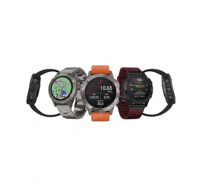 Часы Garmin Fenix 6 Sapphire серые с черным ремешком, 95318, от производителя Garmin