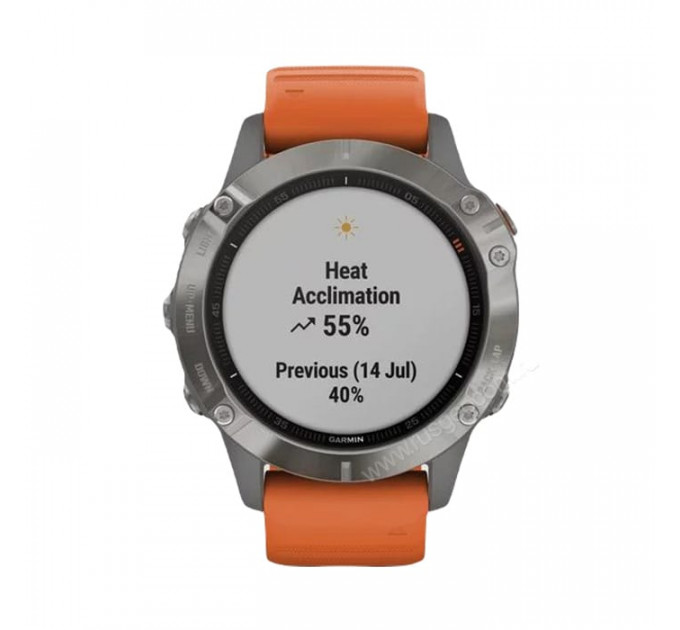 Часы Garmin Fenix 6 Sapphire титановый с оранжевым ремешком, 100115, от производителя Garmin