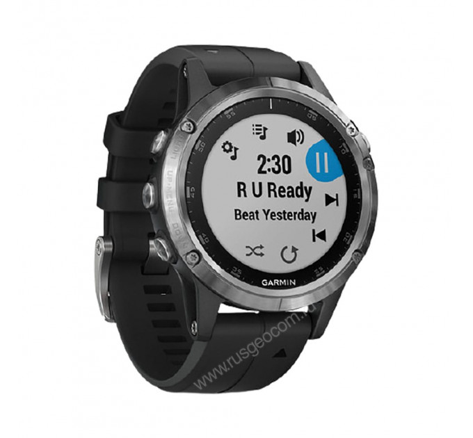 Часы Garmin Fenix 5 Plus серебристые с черным ремешком, 95317, от производителя Garmin