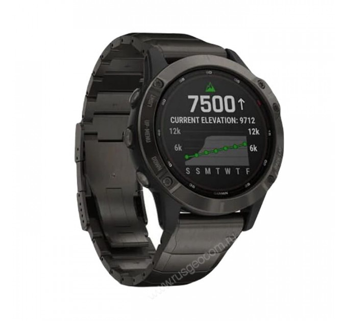 Часы Garmin Fenix 6 Pro Solar титановый DLC карбон с DLC титановым ремешком, 100113, от производителя Garmin