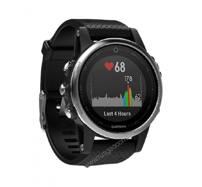 Часы Garmin Fenix 5S серебристые с черным ремешком, 81376, от производителя Garmin