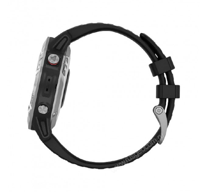 Часы Garmin Fenix 6 серебристые с черным ремешком, 95321, от производителя Garmin