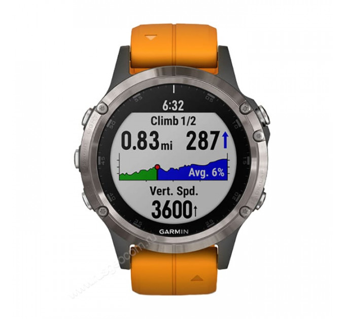 Часы Garmin Fenix 5 Plus Sapphire титановый с оранжевым ремешком Россия, 100124, от производителя Garmin