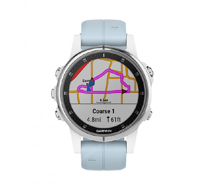 Часы Garmin Fenix 5S Plus белые с голубым ремешком, 85077, от производителя Garmin