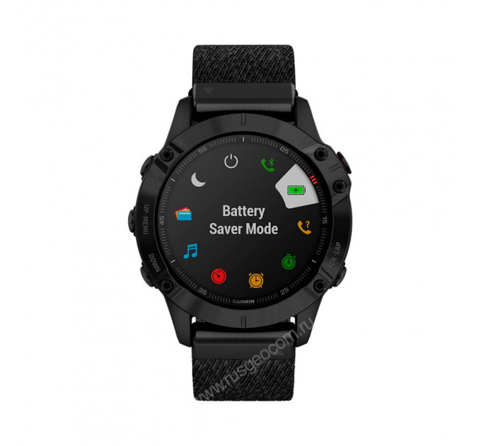 Часы Garmin Fenix 6 Sapphire черный DLC с плетеным черным нейлоновым ремешком, 108276, от производителя Garmin