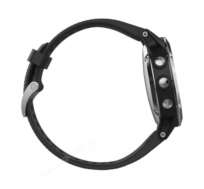 Часы Garmin Fenix 5 серебристые с черным ремешком, 100127, от производителя Garmin