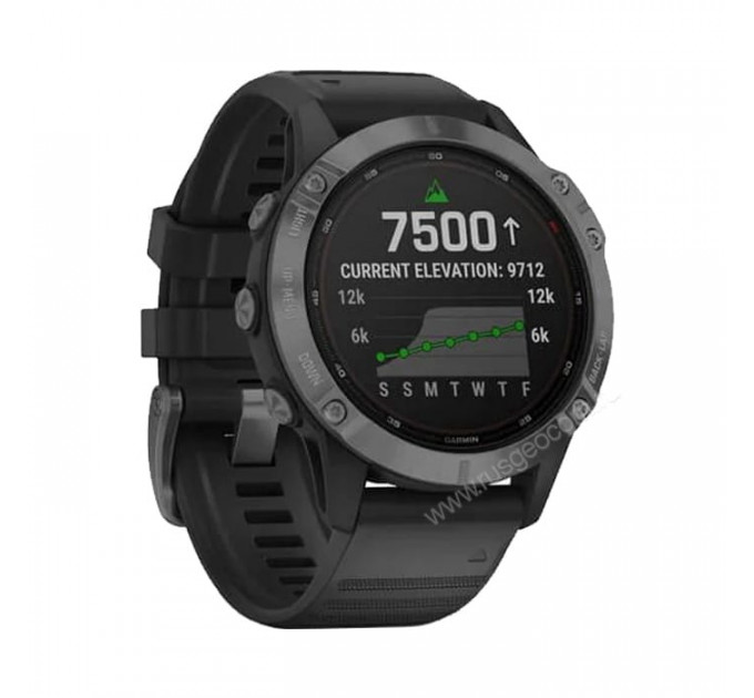 Часы Garmin Fenix 6 Pro Solar серые с черным ремешком, 100109, от производителя Garmin
