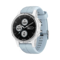 Часы Garmin Fenix 5S Plus белые с голубым ремешком