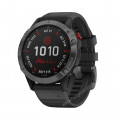 Часы Garmin Fenix 6 Pro Solar серые с черным ремешком, 100109, от производителя Garmin