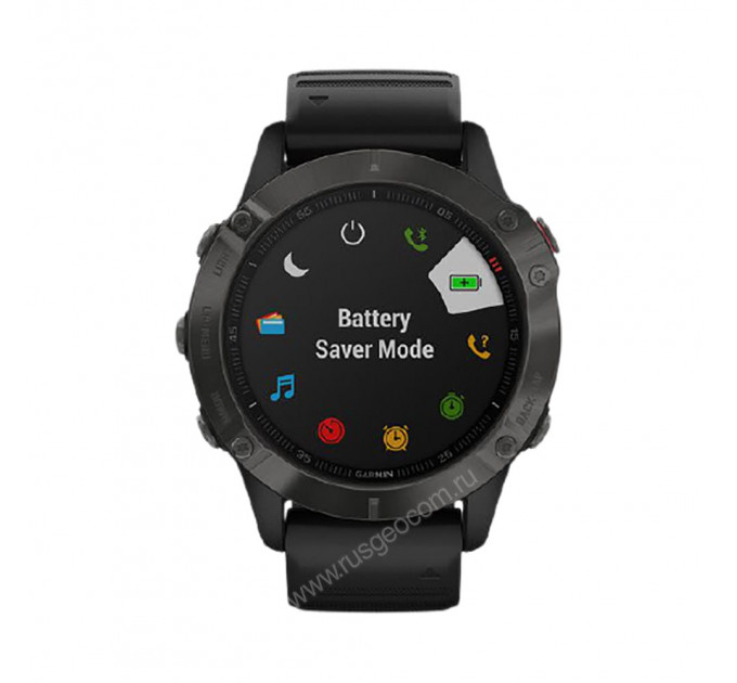 Часы Garmin Fenix 6 Sapphire серые с черным ремешком, 95318, от производителя Garmin
