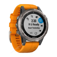 Часы Garmin Fenix 5 Plus Sapphire титановый с оранжевым ремешком Россия