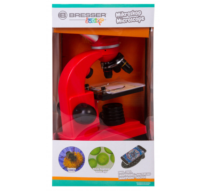 Микроскоп Bresser Junior Biolux SEL 40–1600x, красный, 74320, от производителя BRESSER