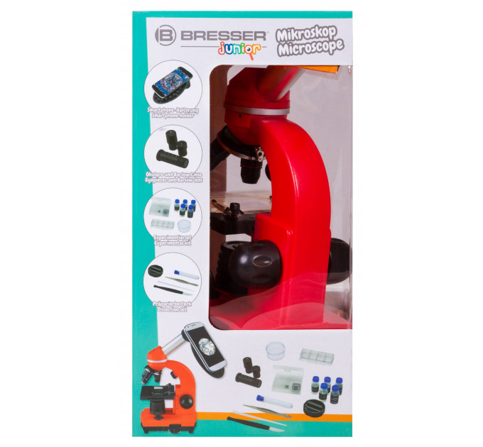 Микроскоп Bresser Junior Biolux SEL 40–1600x, красный, 74320, от производителя BRESSER