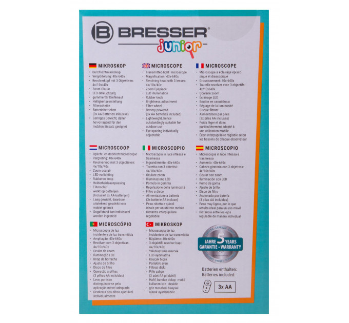 Микроскоп Bresser Junior 40–640x, 74327, от производителя BRESSER
