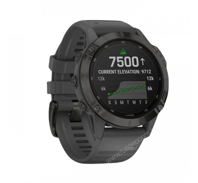 Часы Garmin Fenix 6 Pro Solar черные с серым ремешком, 100112, от производителя Garmin