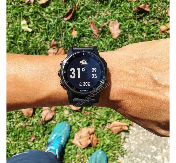 Часы Garmin Fenix 5S Sapphire черные с черным ремешком, 81378, от производителя Garmin