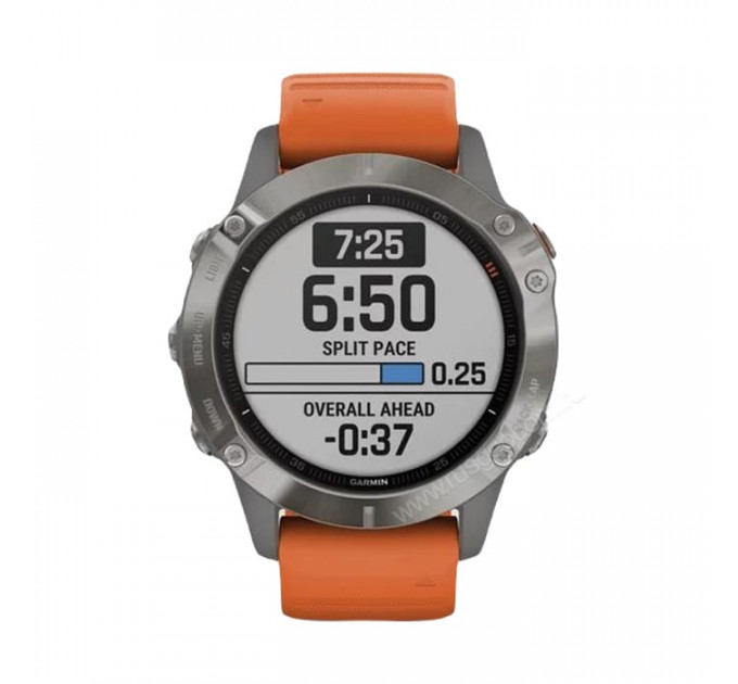 Часы Garmin Fenix 6 Sapphire титановый с оранжевым ремешком, 100115, от производителя Garmin