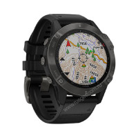 Часы Garmin Fenix 6 Sapphire серые с черным ремешком