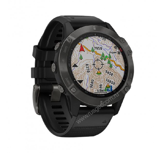 Часы Garmin Fenix 6 Sapphire серые с черным ремешком, 95318, от производителя Garmin