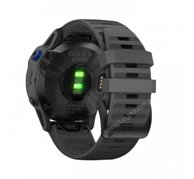 Часы Garmin Fenix 6 Pro Solar черные с серым ремешком, 100112, от производителя Garmin