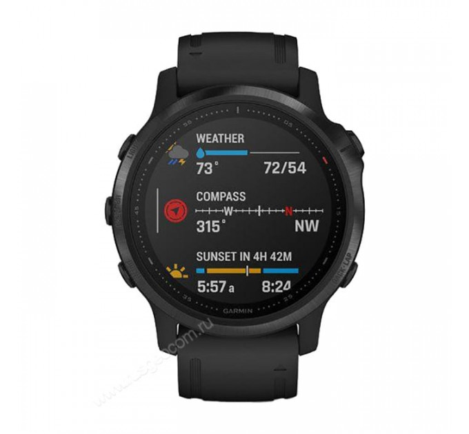 Часы Garmin Fenix 6S Pro черный с черным ремешком, 100123, от производителя Garmin