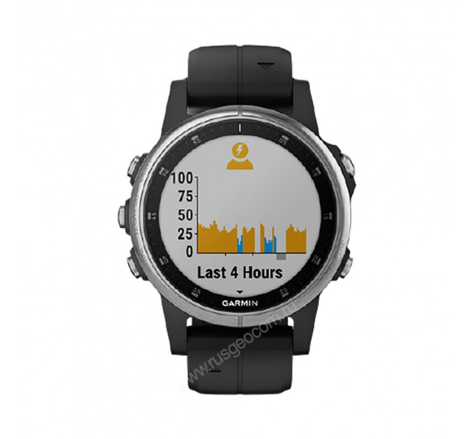 Часы Garmin Fenix 5S Plus серебристые с черным ремешком, 85070, от производителя Garmin