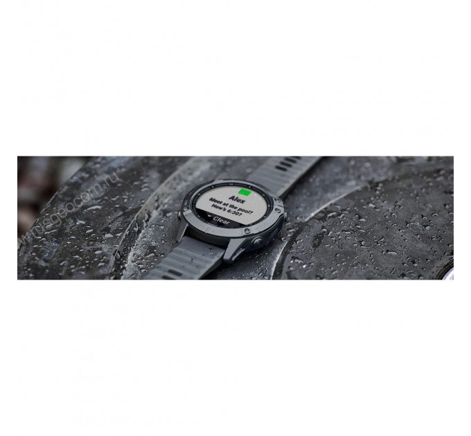Часы Garmin Fenix 6 Sapphire серые с черным ремешком, 95318, от производителя Garmin