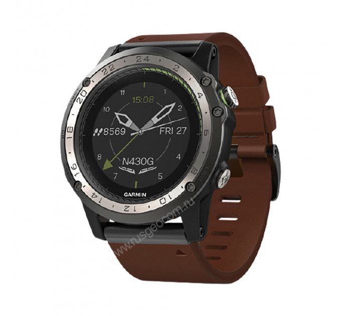 Часы Garmin D2 Charlie с кожаным ремешком, 98685, от производителя Garmin