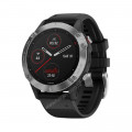 Часы Garmin Fenix 6 серебристые с черным ремешком, 95321, от производителя Garmin