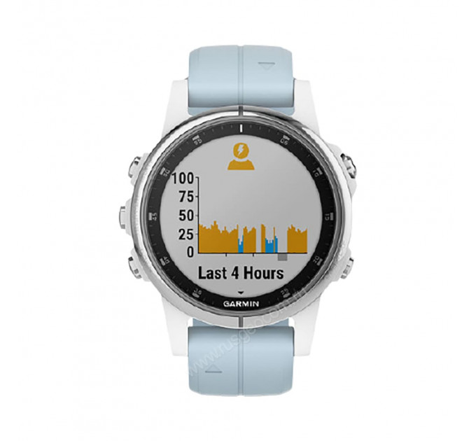 Часы Garmin Fenix 5S Plus белые с голубым ремешком, 85077, от производителя Garmin