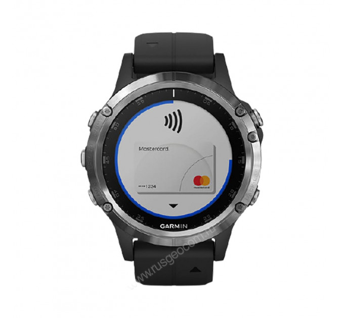 Часы Garmin Fenix 5 Plus серебристые с черным ремешком, 95317, от производителя Garmin