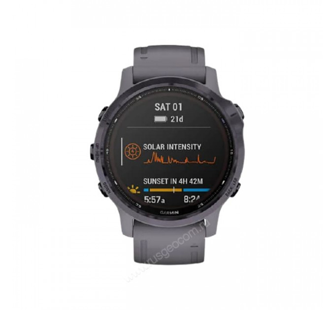 Часы Garmin Fenix 6S Pro Solar аметистовый с темно-серым ремешком, 100118, от производителя Garmin