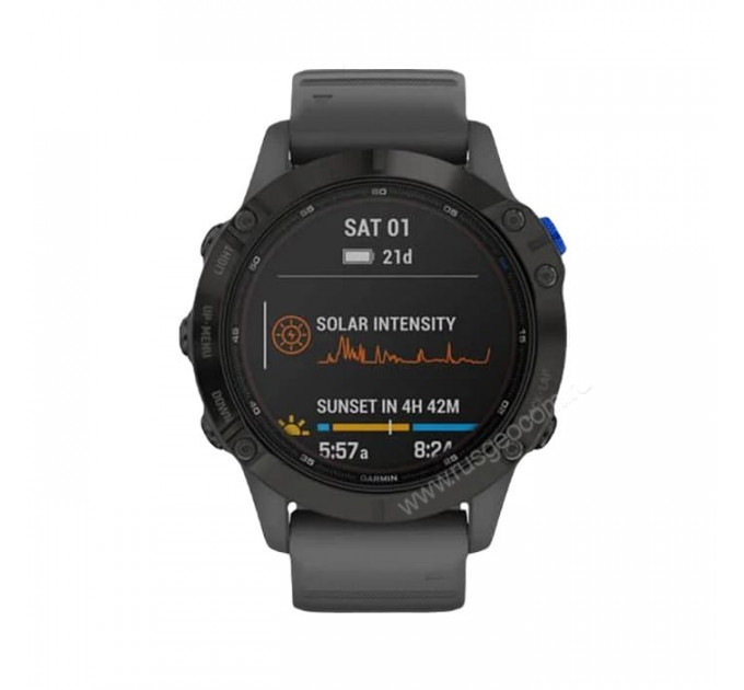 Часы Garmin Fenix 6 Pro Solar черные с серым ремешком, 100112, от производителя Garmin