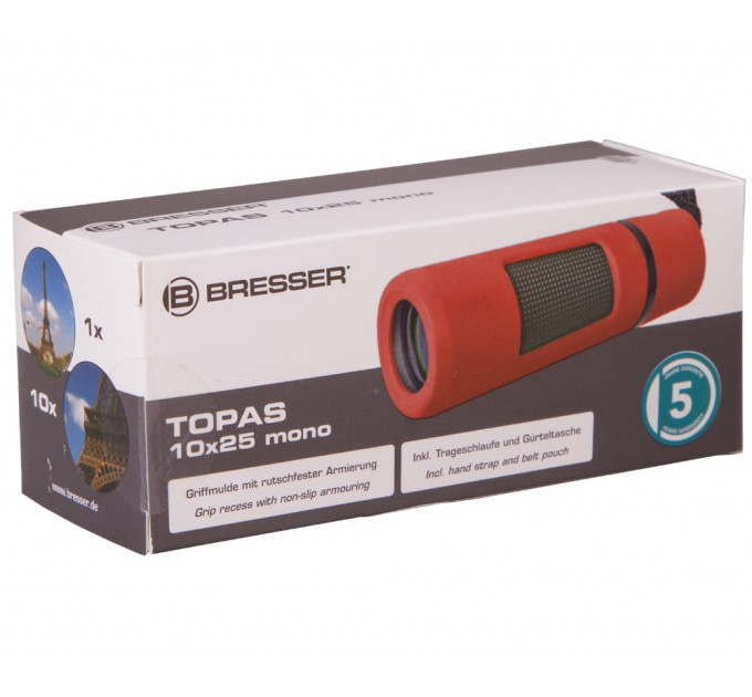 Монокуляр Bresser Topas 10x25 Red, 69374, от производителя BRESSER