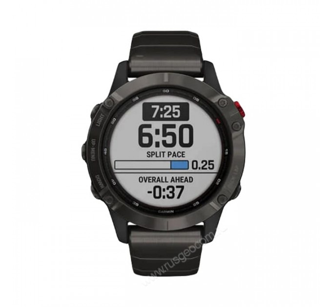 Часы Garmin Fenix 6 Pro Solar титановый DLC карбон с DLC титановым ремешком, 100113, от производителя Garmin