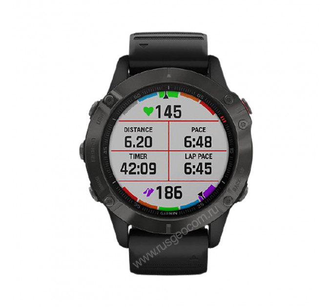 Часы Garmin Fenix 6 Sapphire серые с черным ремешком, 95318, от производителя Garmin
