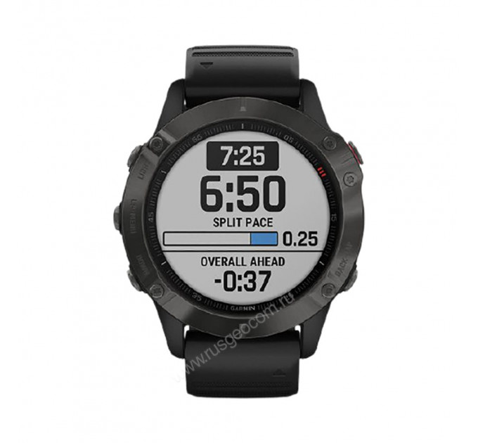 Часы Garmin Fenix 6 Sapphire серые с черным ремешком, 95318, от производителя Garmin