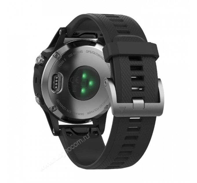 Часы Garmin Fenix 5 серебристые с черным ремешком, 100127, от производителя Garmin