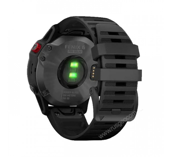 Часы Garmin Fenix 6 Pro Solar серые с черным ремешком, 100109, от производителя Garmin