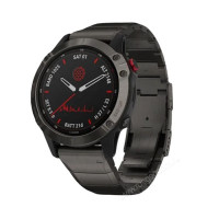 Часы Garmin Fenix 6 Pro Solar титановый DLC карбон с DLC титановым ремешком