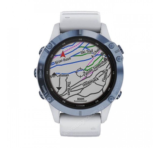 Часы Garmin Fenix 6 Pro Solar синий минерал с белым ремешком, 100114, от производителя Garmin