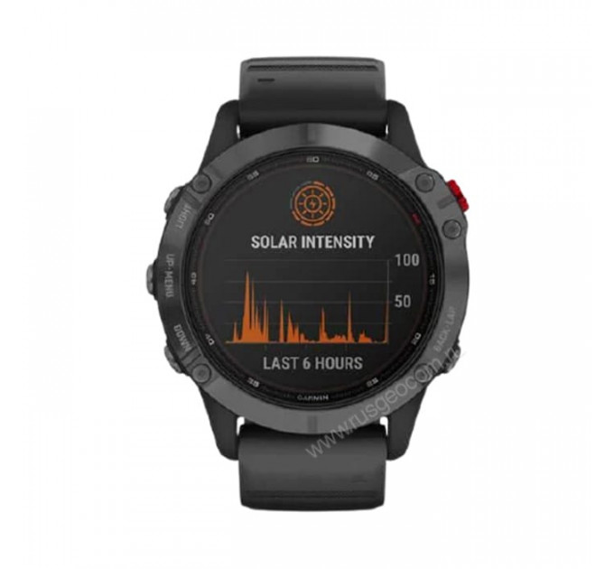 Часы Garmin Fenix 6 Pro Solar серые с черным ремешком, 100109, от производителя Garmin