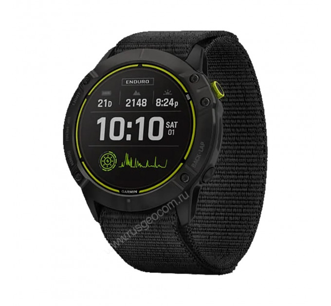 Часы Garmin Enduro титановый корпус с угольно-серым DLC-покрытием и черный нейлоновый ремешок UltraFit, 106785, от производителя Garmin