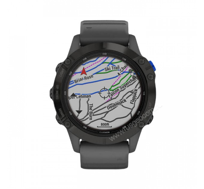 Часы Garmin Fenix 6 Pro Solar черные с серым ремешком, 100112, от производителя Garmin