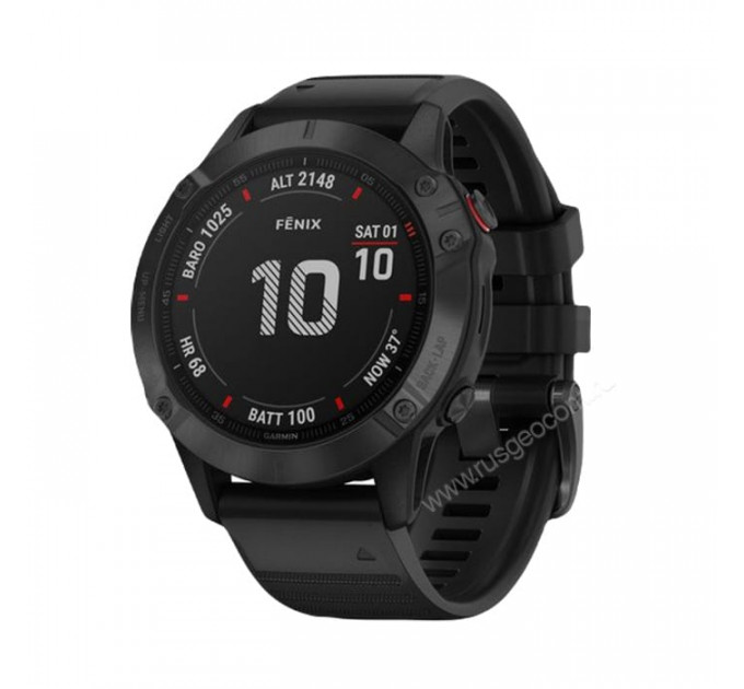 Часы Garmin Fenix 6 Pro черные с черным ремешком, 100111, от производителя Garmin