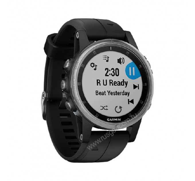 Часы Garmin Fenix 5S Plus серебристые с черным ремешком, 85070, от производителя Garmin