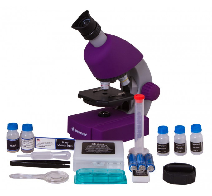 Микроскоп Bresser Junior 40x-640x, фиолетовый, 70121, от производителя BRESSER