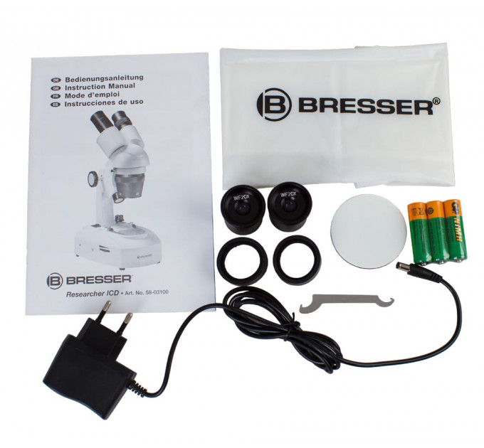 Микроскоп Bresser Researcher ICD LED 20x–80x, 64646, от производителя BRESSER